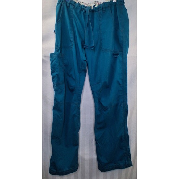 Koi by Kathy Peterson Scrub Cargo Pants Teal Size L - Picture 1 of 13